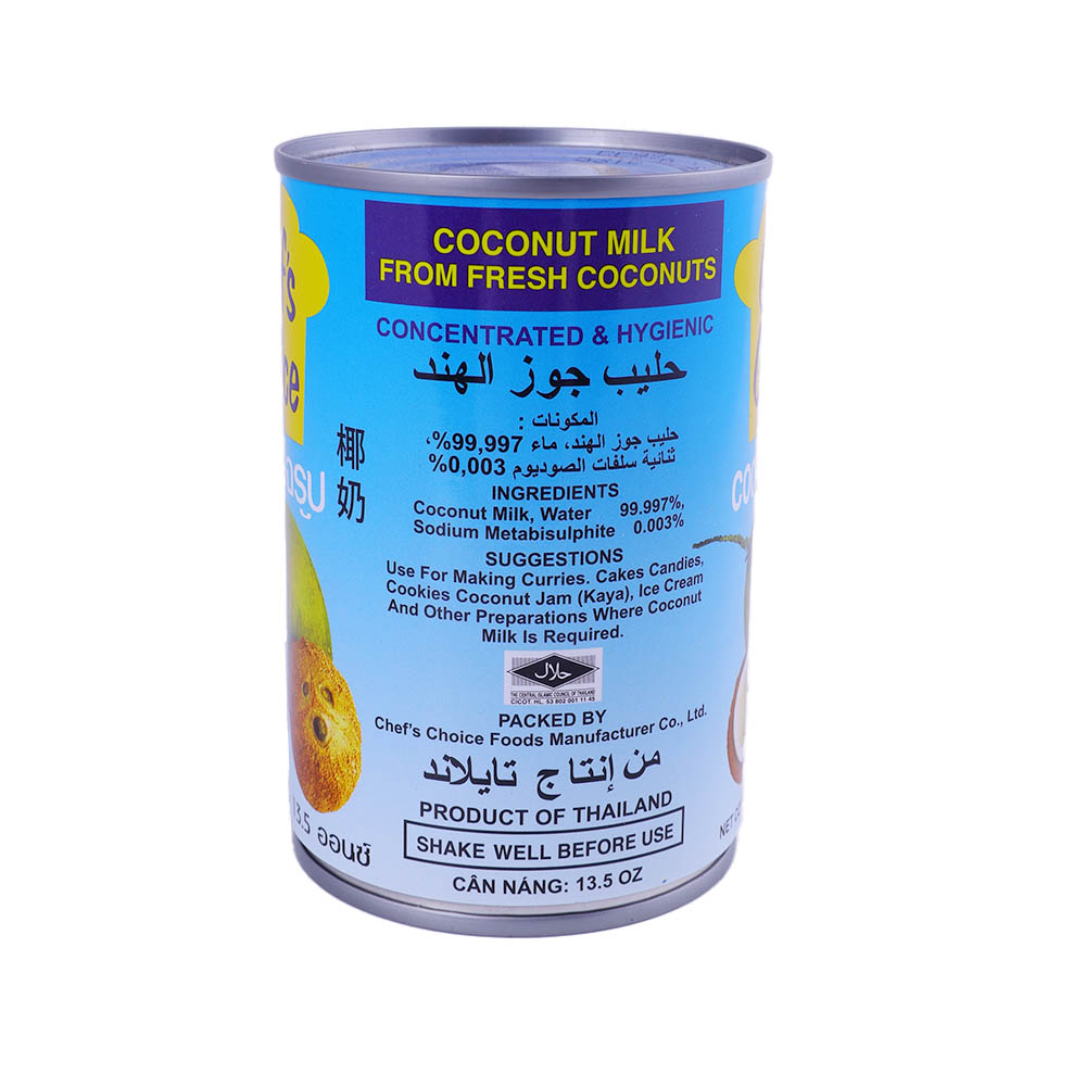 Chef's Choice Coconut Milk 400ml right side image