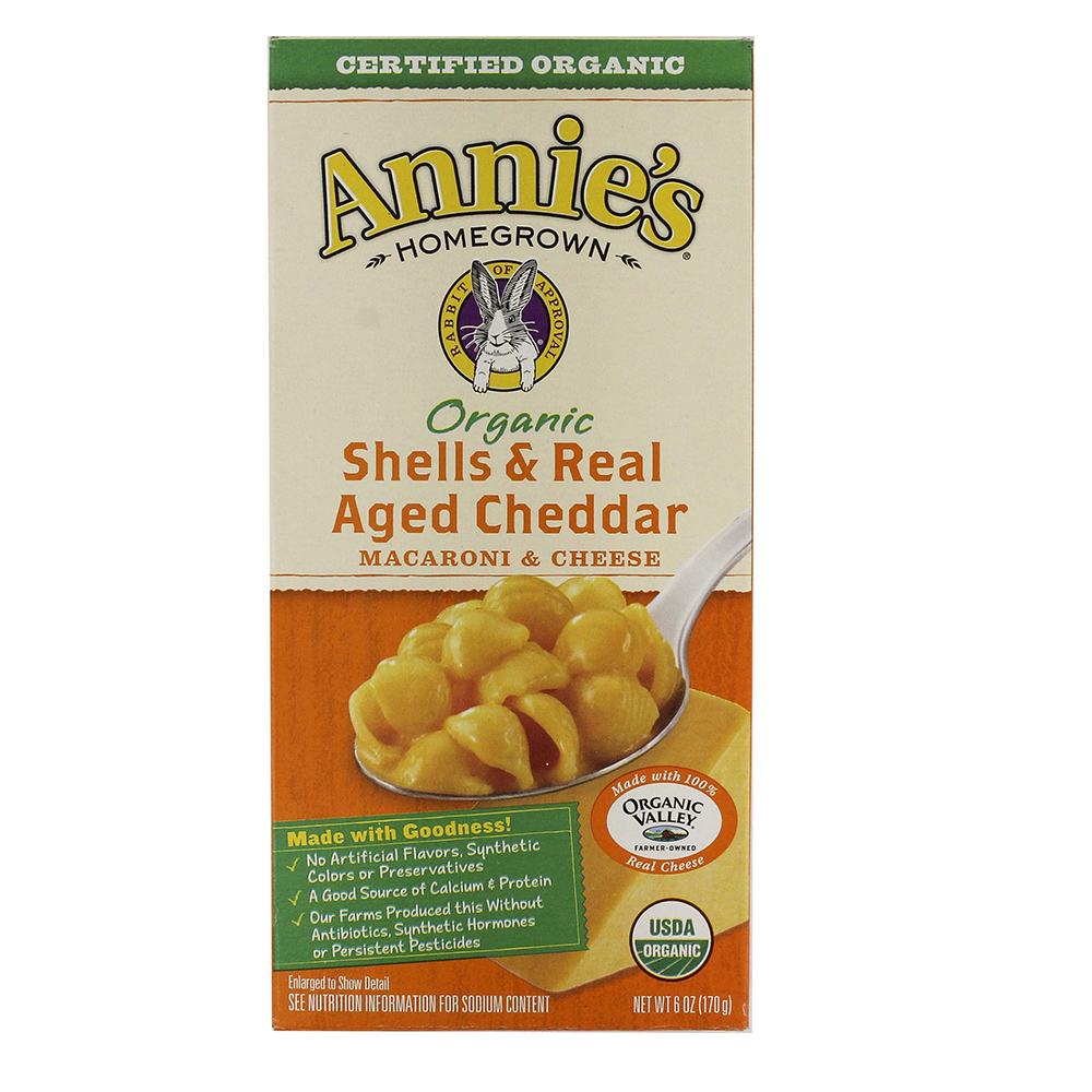 Annie's Shells & Real Aged Cheddar Macaroni & Cheese 170g - Available at Alosra Online Supermarket