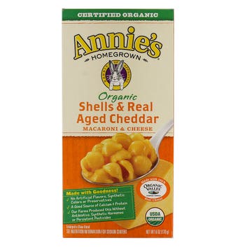 Annie's Shells & Real Aged Cheddar Macaroni & Cheese 170g - Available at Alosra Online Supermarket
