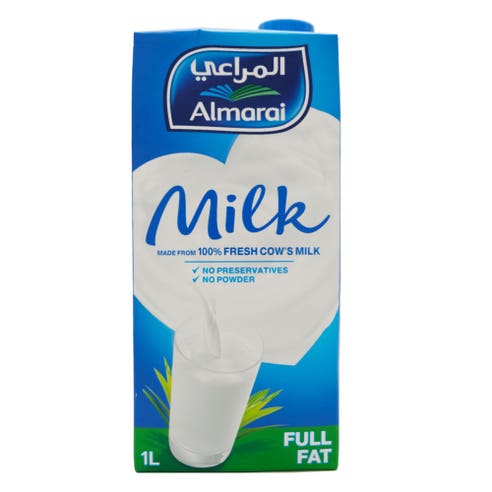 Almarai Full Fat Long Life Milk 1L - Available at Alosra Online Supermarket
