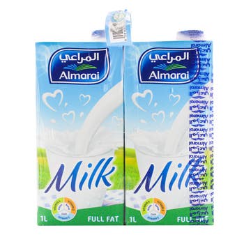 Almarai Full Fat UHT Milk 1L [4 Pack] - Available at Alosra Online Supermarket