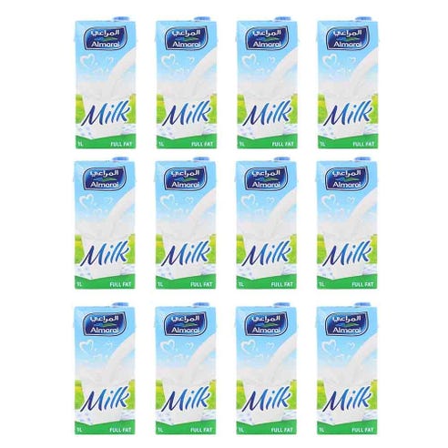 Almarai Full Fat UHT Milk 1L [12 Pack] - Available at Alosra Online Supermarket