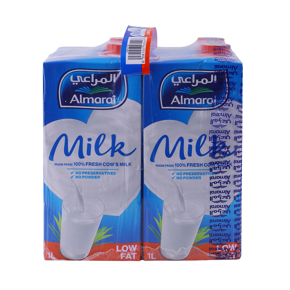 Almarai Low Fat Long Life Milk 1L [4 Pack] - Available at Alosra Online Supermarket