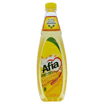 Afia Pure Corn Oil Bottle 750ml - Available at Alosra Online Supermarket