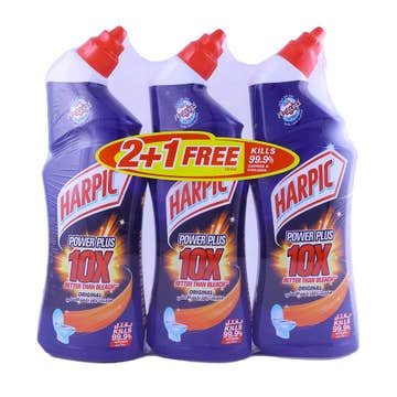 Harpic Power Plus Original Toilet Cleaner 750ml [2+1 Free] [Special Offer] 