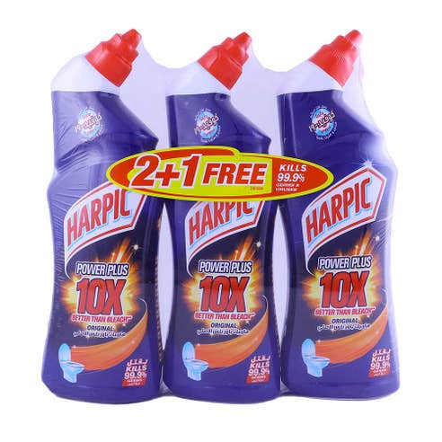Harpic Power Plus Original Toilet Cleaner 750ml [2+1 Free] [Special Offer] 