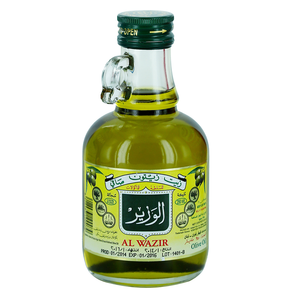 Al Wazir Olive Oil Bottle 250ml - Available at Alosra Online Supermarket