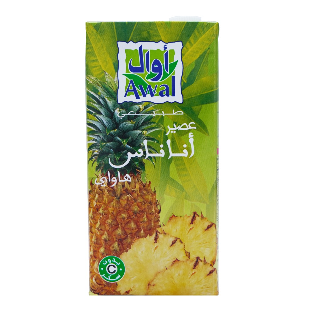 Awal Natural Hawaiian Pineapple Juice 1L back image