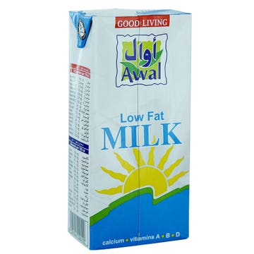 Awal Low Fat Milk 1L - Available at Alosra Online Supermarket