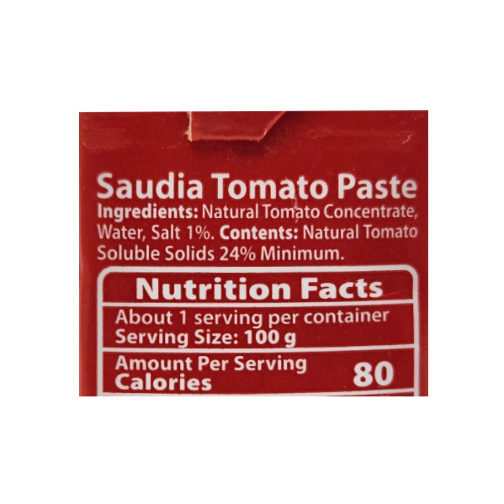 Saudia Tomato Paste 135g back image