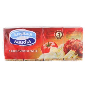 Saudia Tomato Paste 8 Pack 135g - Available at Alosra Online Supermarket