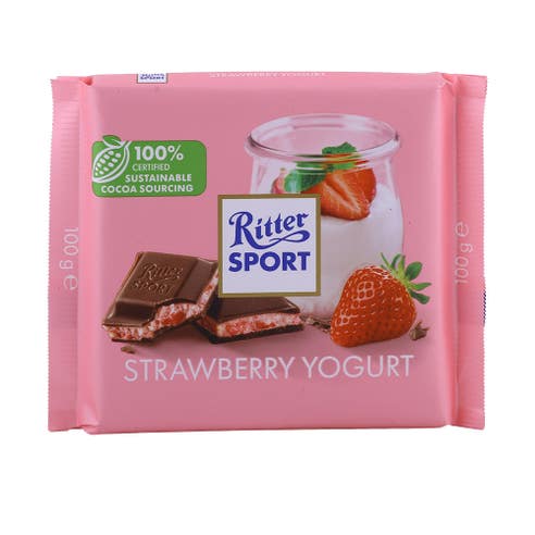 Ritter Sport Strawberry Yogurt Chocolate 100g - Available at Alosra Online Supermarket