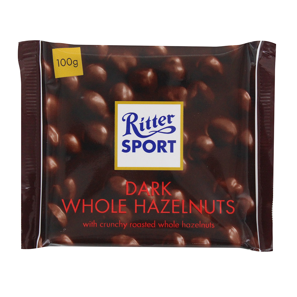 Ritter Sport Dark Chocolate With Whole Hazelnut 100g - Available at Alosra Online Supermarket