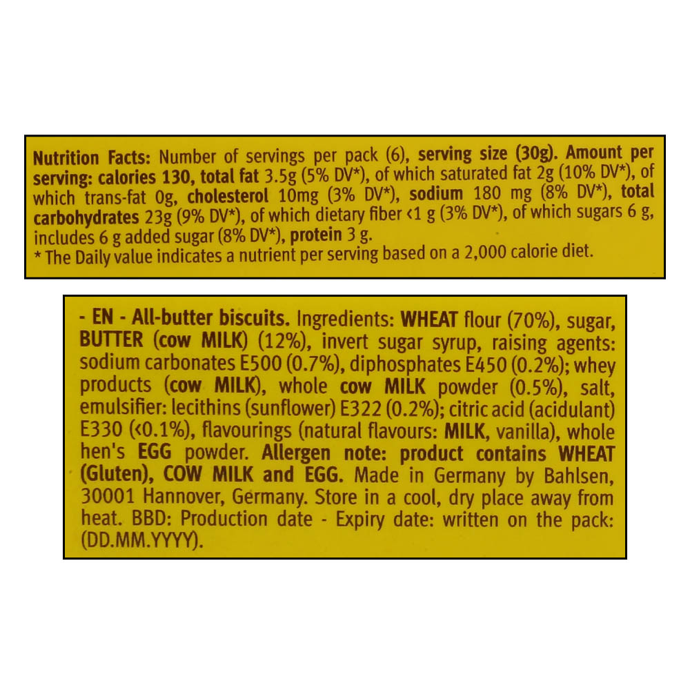 Bahlsen Leibniz Butter Biscuits 100g right side image
