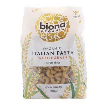 Biona Whole Wheat Macaroni 500g - Available at Alosra Online Supermarket