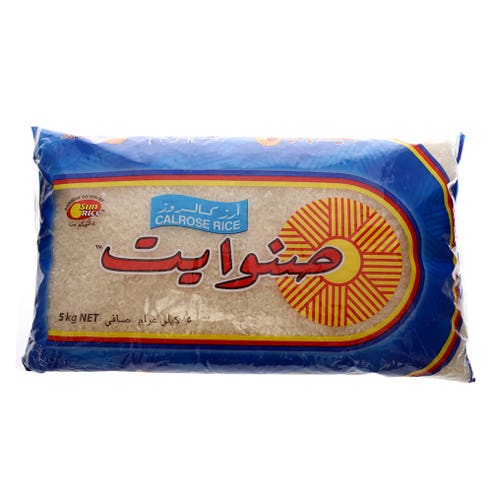 Sunwhite Calrose Rice 5Kg - Available at Alosra Online Supermarket