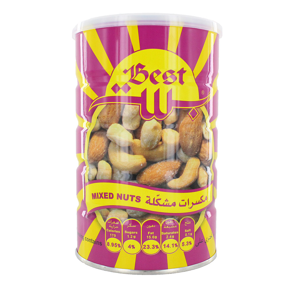Best Mixed Nuts Can 500g - Available at Alosra Online Supermarket