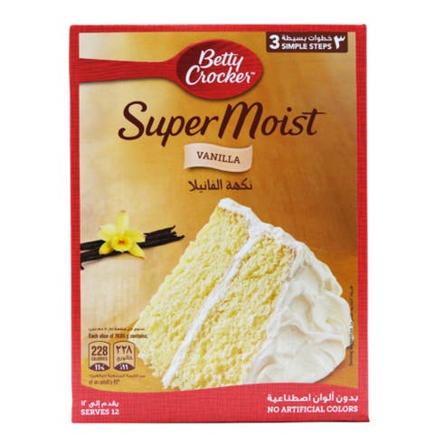 Betty Crocker Super Moist French Vanilla Cake Mix 500g - Available at Alosra Online Supermarket