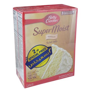 Betty Crocker Super Moist French Vanilla Cake Mix 2x500g [Special Offer] - Available at Alosra Online Supermarket