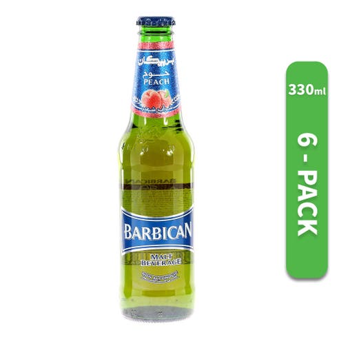 Barbican Peach Malt Beverage Non Alcoholic 330ml [Pack of 6] - Available at Alosra Online Supermarket