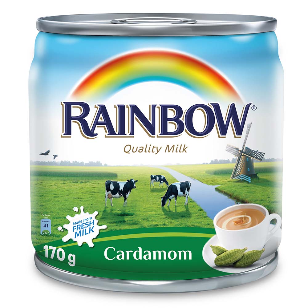 Rainbow Cardamom Evaporated Milk 170g - Available at Alosra Online Supermarket