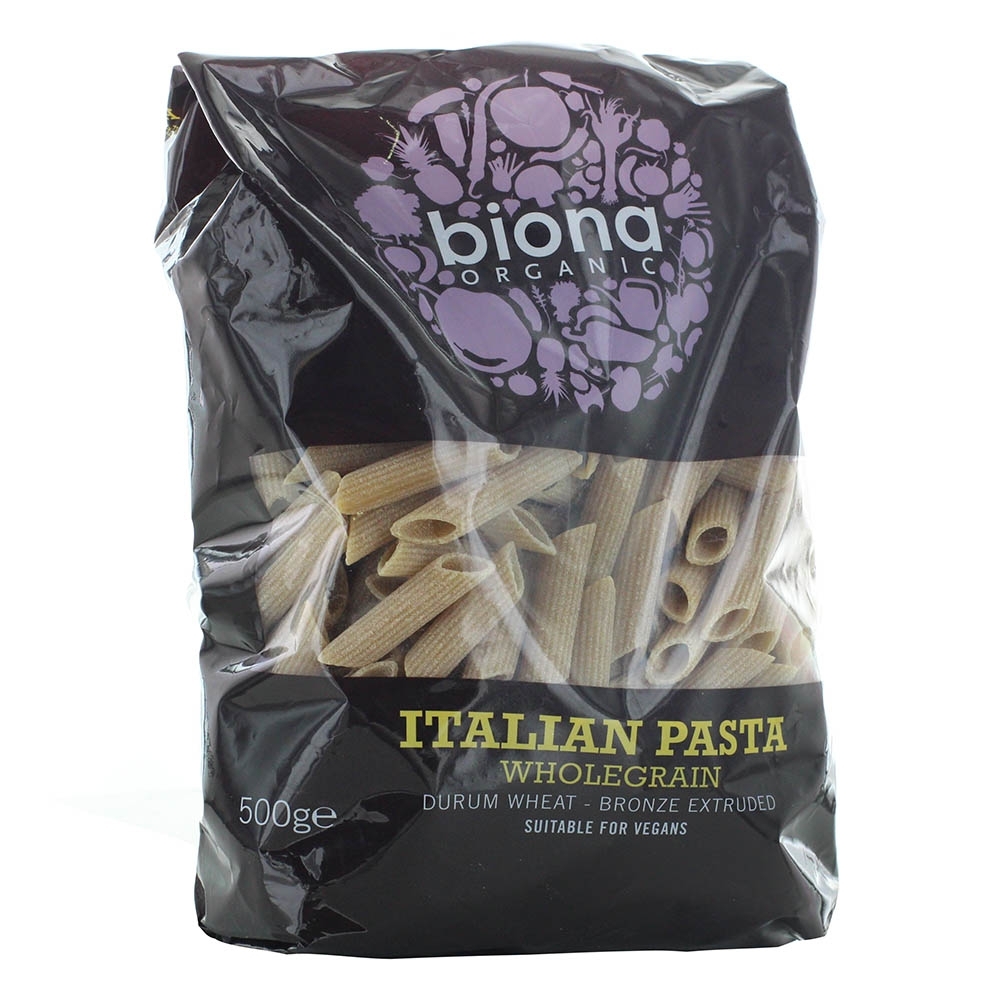 Biona Organic Wholegrain Penne Pasta 500g - Available at Alosra Online Supermarket