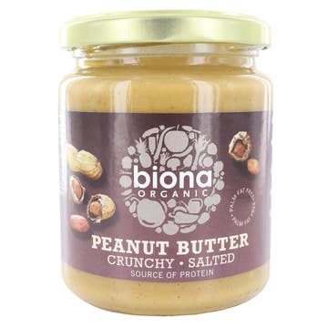 Biona Organic Crunchy Peanut Butter with Salt 250g - Available at Alosra Online Supermarket
