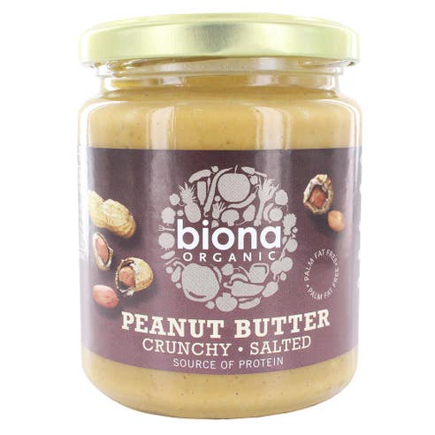 Biona Organic Crunchy Peanut Butter with Salt 250g - Available at Alosra Online Supermarket