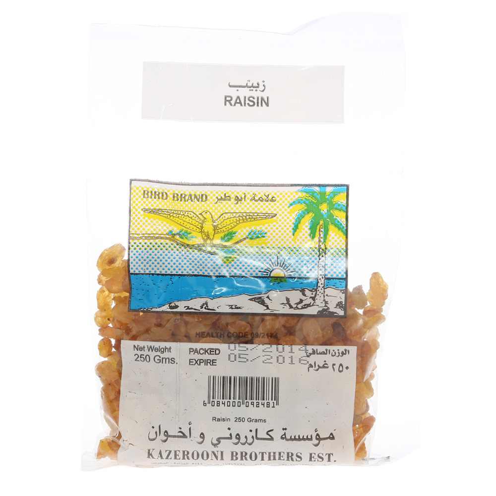 Bird Brand Raisins Iran 250g - Available at Alosra Online Supermarket