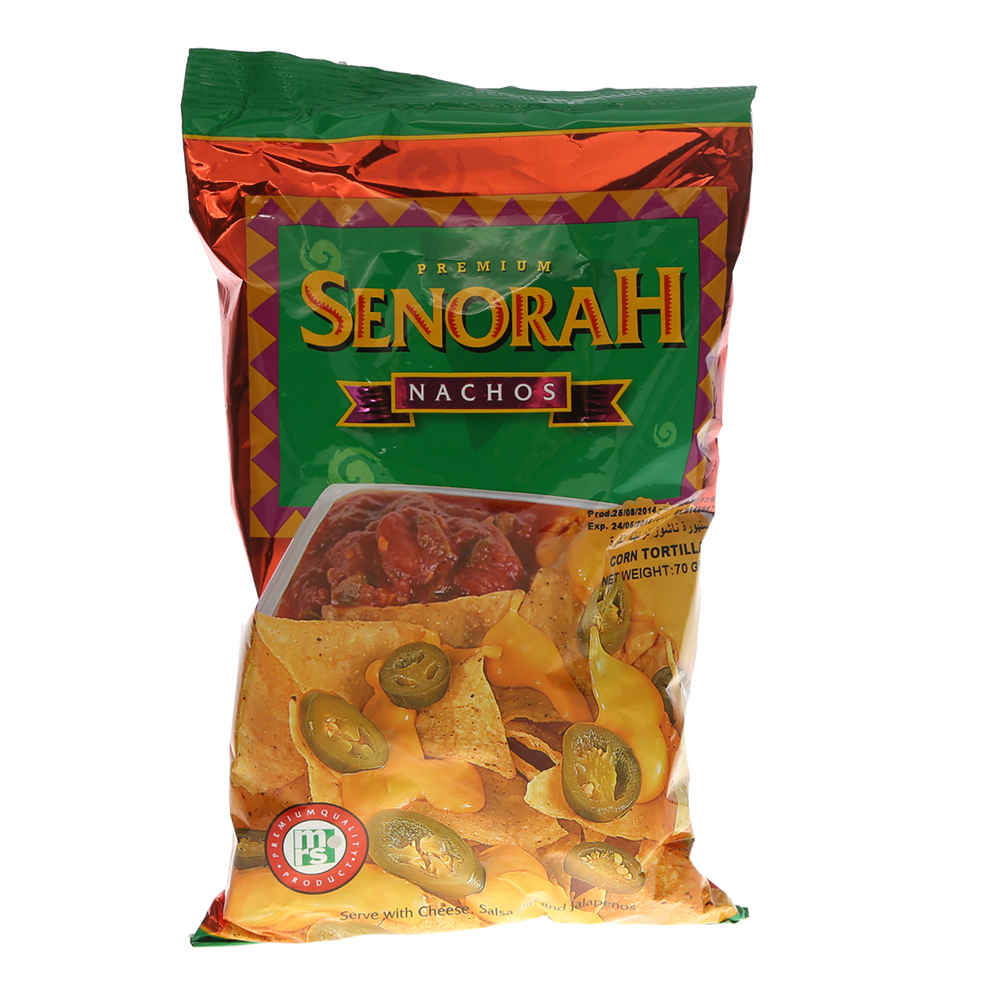 Senorah Nachos Corn Tortilla Chips 70g 