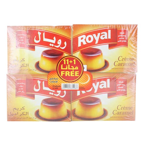 Royal Creme Caramel Regular 12x77g [11+1 Free] [Special Offer] - Available at Alosra Online Supermarket