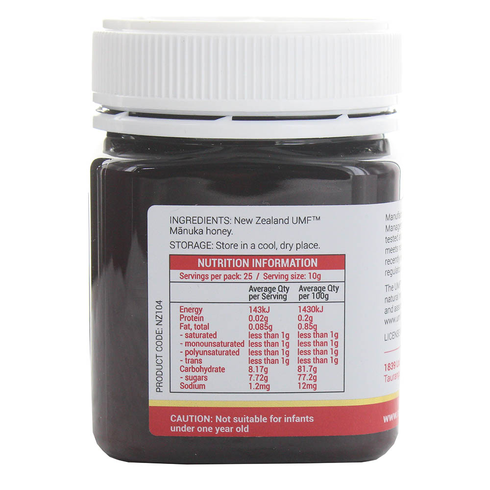 Claridges Organic Manuka Honey Active 10+ 250g- Product ingredients image