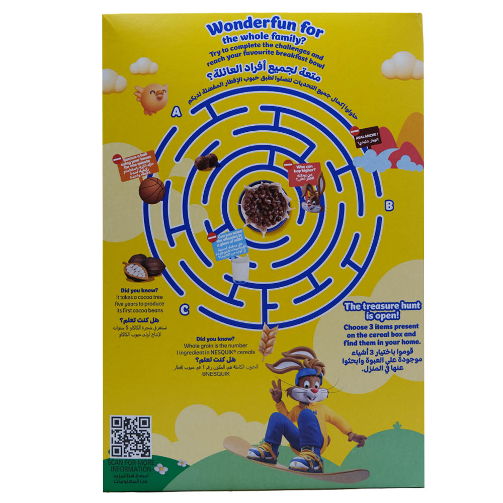 Nestle Nesquik Chocolate Cereal 375g back image