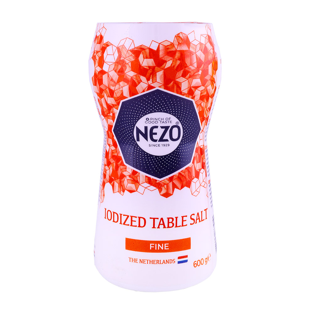 Nezo Iodized Salt Plastic Drum 600g - Available at Alosra Online Supermarket