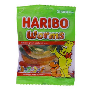 Haribo Worms Gummy Candy 80g - Available at Alosra Online Supermarket