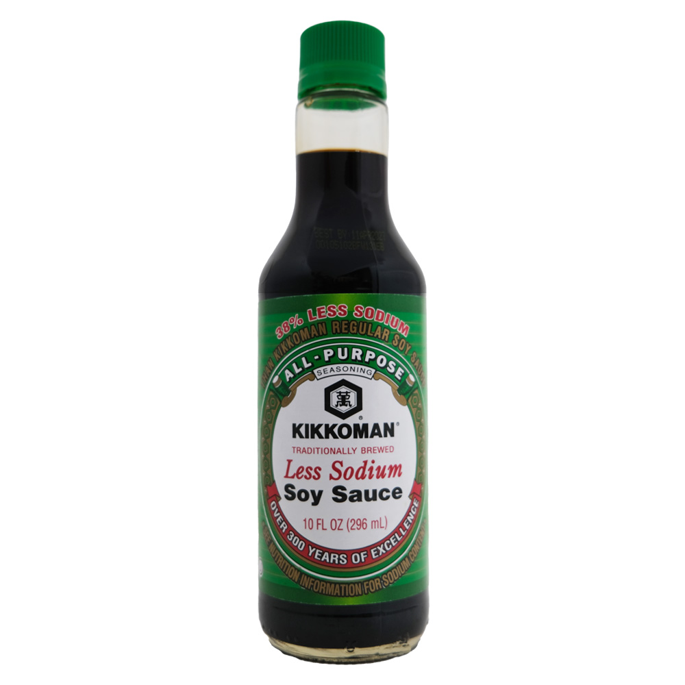Kikkoman Less Sodium Soy Sauce 296ml - Available at Alosra Online Supermarket