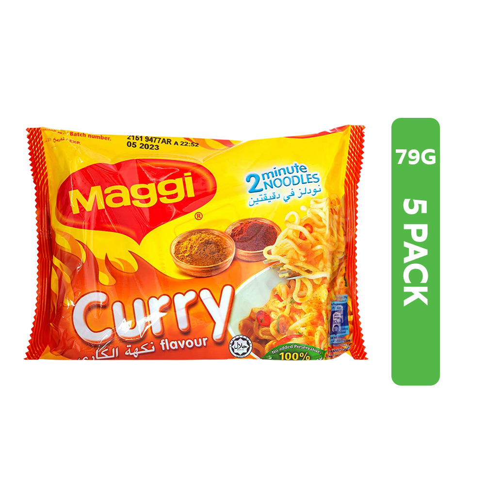 Maggi 2 Min Curry Noodle 79g [5 Per Pack] - Available at Alosra Online Supermarket