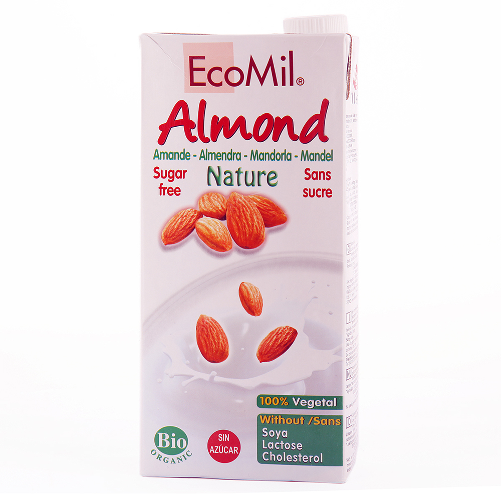 EcoMil Natural Almond Drink 1L - Available at Alosra Online Supermarket