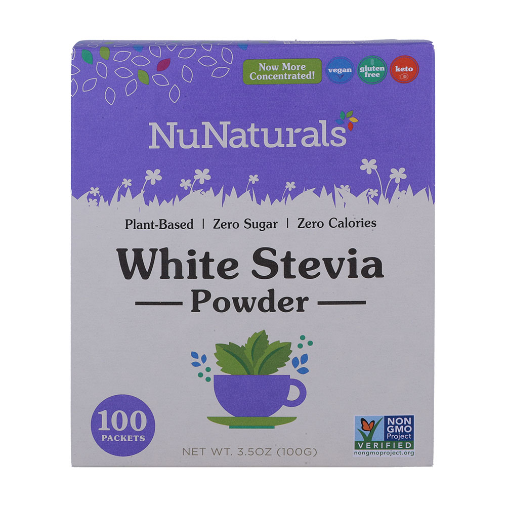 NuNaturals Nustevia White Stevia Powder 100g - Available at Alosra Online Supermarket