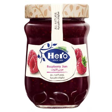 Hero Raspberry Jam 340g - Available at Alosra Online Supermarket