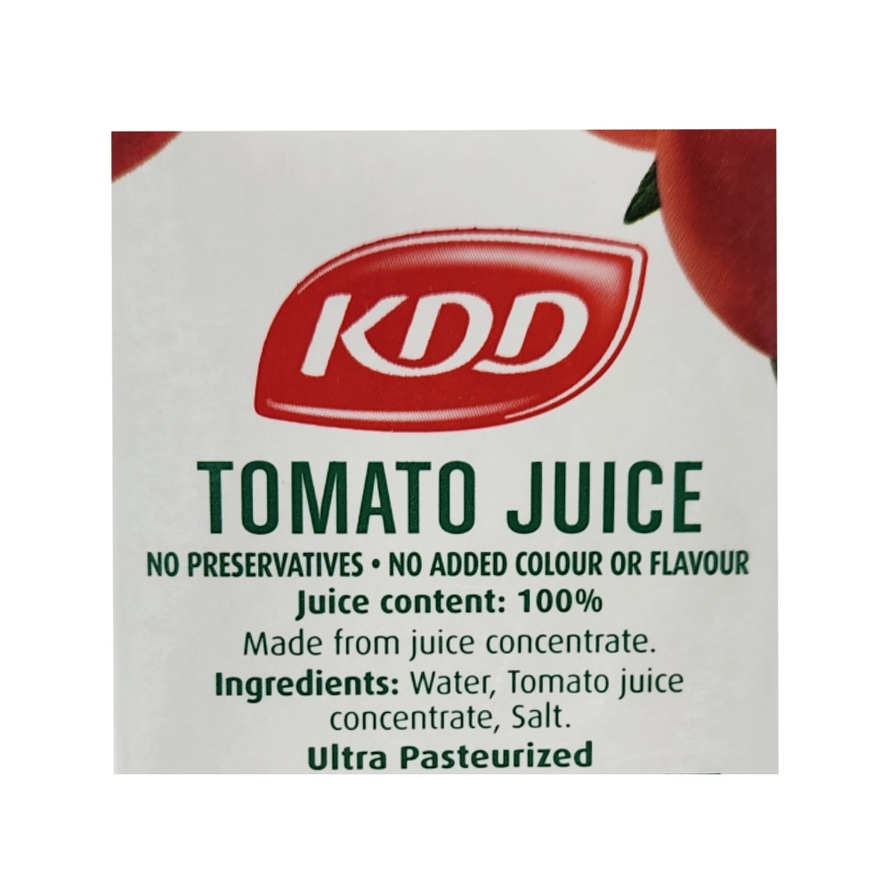 KDD Tomato Juice 1L back image