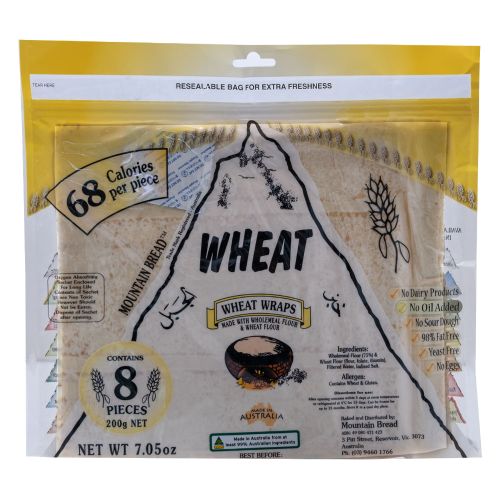Mountain Bread Whole Wheat Wraps 200g - Available at Alosra Online Supermarket