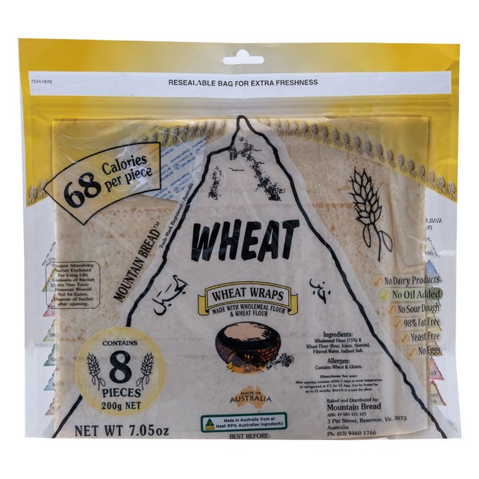 Mountain Bread Whole Wheat Wraps 200g - Available at Alosra Online Supermarket