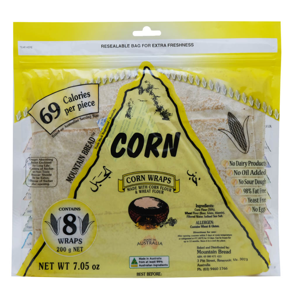 Mountain Bread Corn Wraps 200g - Available at Alosra Online Supermarket