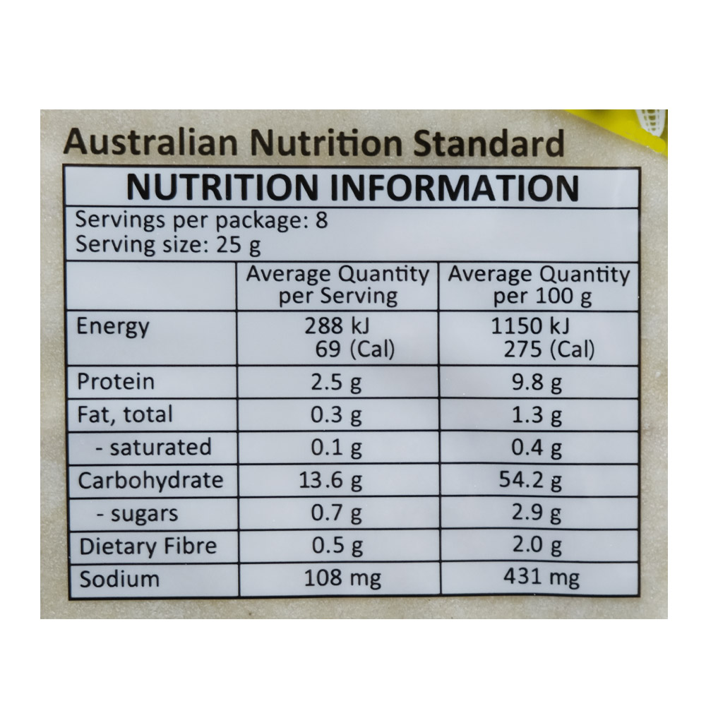 Mountain Bread Corn Wraps 200g right side image