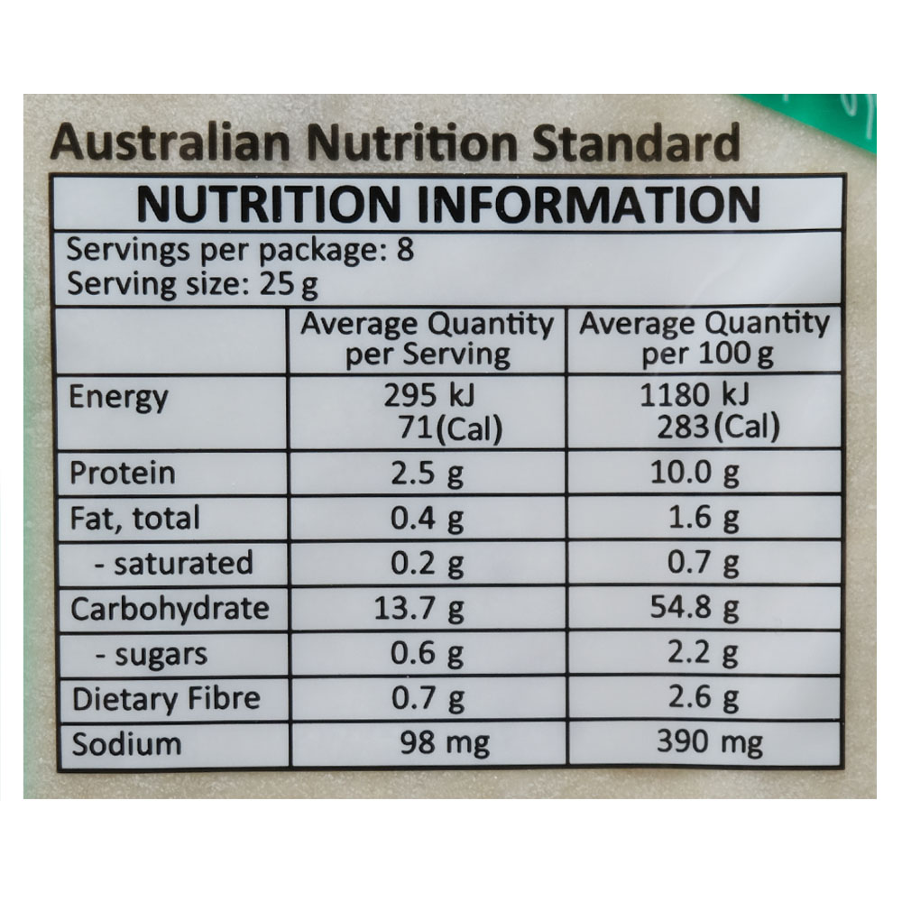 Mountain Bread Oat Wrap 200g right side image