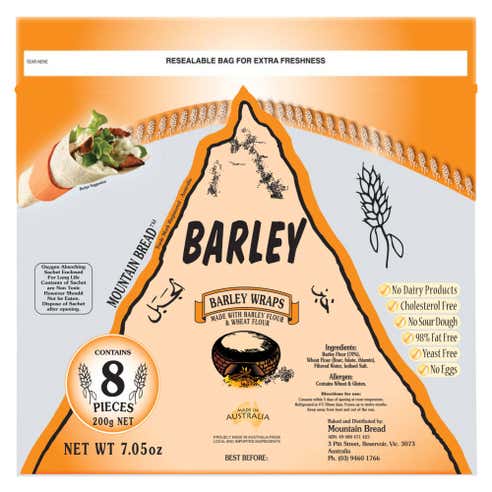 Mountain Bread Barley Wraps 200g - Available at Alosra Online Supermarket