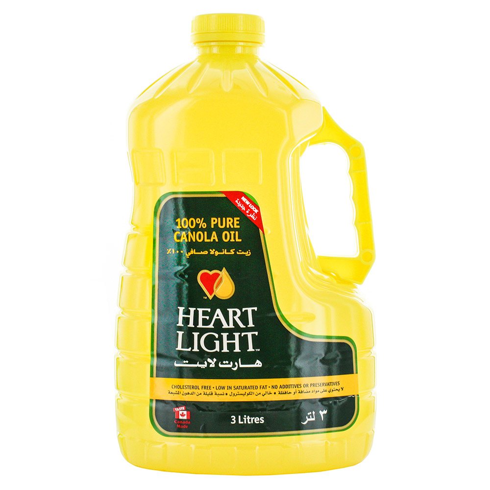 Heart Light Pure Canola Oil 3L - Available at Alosra Online Supermarket