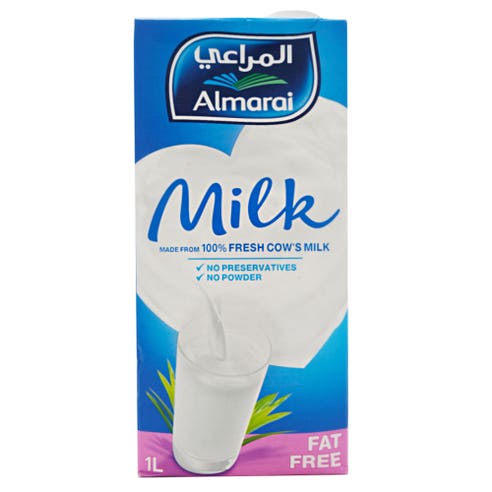 Almarai Long Life Fat Free Milk 1L - Available at Alosra Online Supermarket