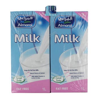 Almarai UHT Fat Free Milk 1L [4 Pack] - Available at Alosra Online Supermarket